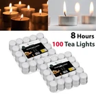 Tea Lights 8 Hour Long Burn Night Light Candles Unscented Tealights 50 /100 /600