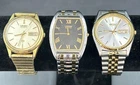 Seiko & Citizen Lot Of 3 Mens Vintage Quartz Wrist Watches, Analog + More