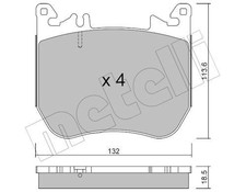 METELLI Bremsbelagsatz, Scheibenbremse 22-1312-0 für MERCEDES-BENZ