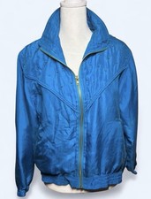 Petite Sophisticate Vintage Blue Windbreaker Jacket Studded Petite