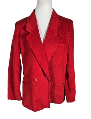 Jp Collection Wms 18 Red Corduroy 100% Cotton Blazer Jacket B34