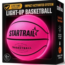 Light-Up Basketball  Glow in the Dark Sports Gift for Girls 8  LED Ball Si...