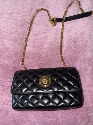 Versace Black Nappa Leather Medusa Shoulder Bag