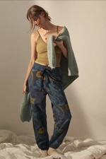 Anthropologie Saturday Sunday Sophia Joggers Lounge Floral Pants Blue Teal XS