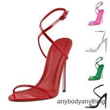 Women's Open Toe Stiletto High Heels Cross Strap Party Wedding Stilettos Sandals
