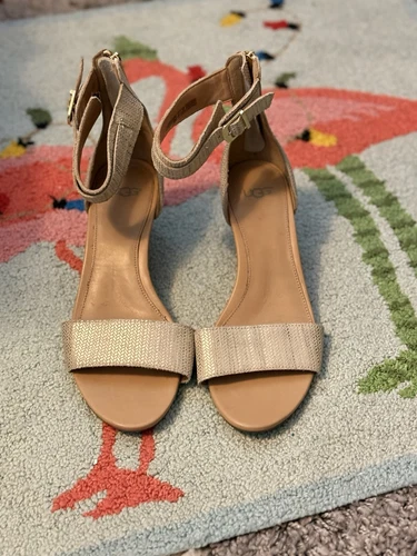 UGG CHAR SANDALI DONNA METALLIZZATI PELLE BRONZO US 10