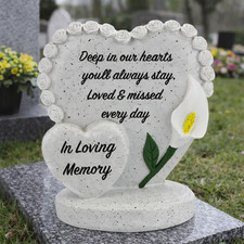 Double Heart Memorial IN LOVING MEMORY Grave Tribute Remembrance Ornament