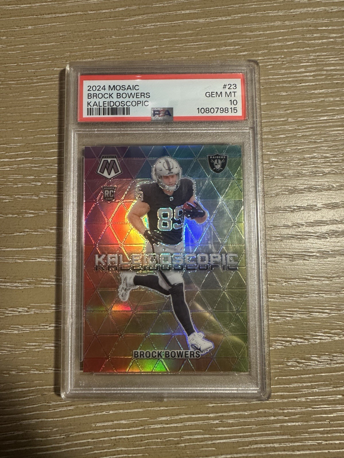 2024 Panini Mosaic Kaleidoscopic Case Hit Brock Bowers #23 (RC) PSA 10 🔥🔥🔥