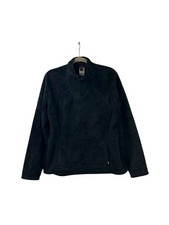 The North Face Women's Size XL 1/4 Zip Pullover Jacket Black Sherpa Fleece