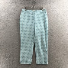 Talbots Curvy Cropped Pants Womens 8 Multicolor Floral Print Cotton Blend Casual