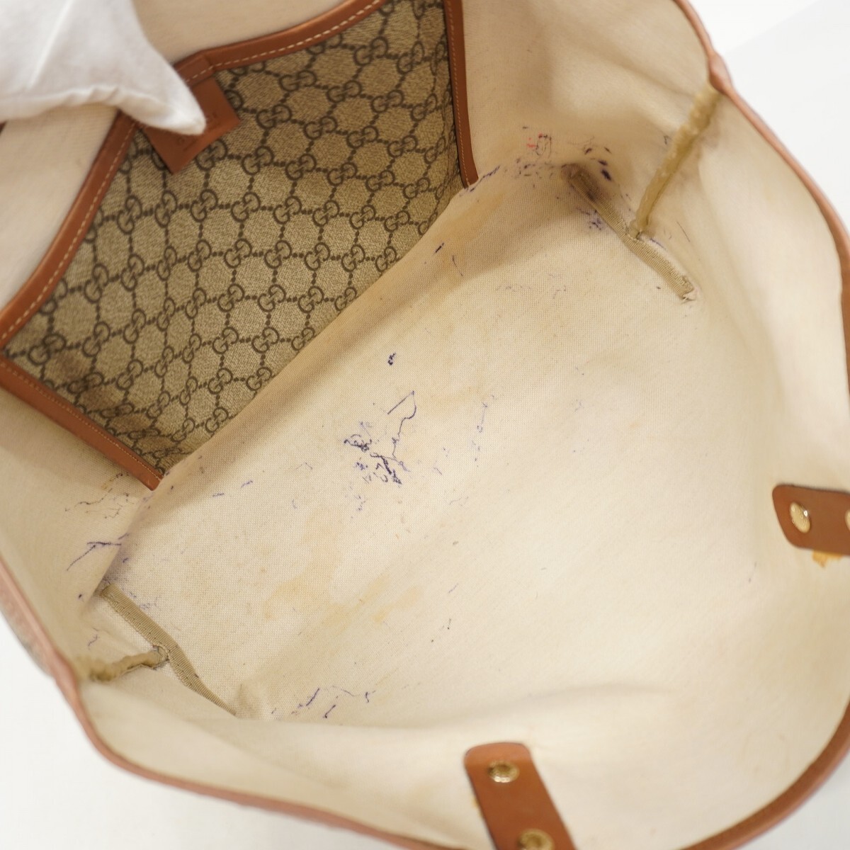  GUCCI Tote Bag GG Supreme Sherry Line 211134 PVC Champagne Gold Hardware 52094 thumbnail 4