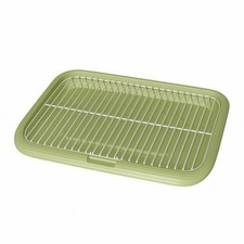 Dog Toilet Tray with Metal Grate Liquid-Tight Dog Potty Tray Long-Lasting
