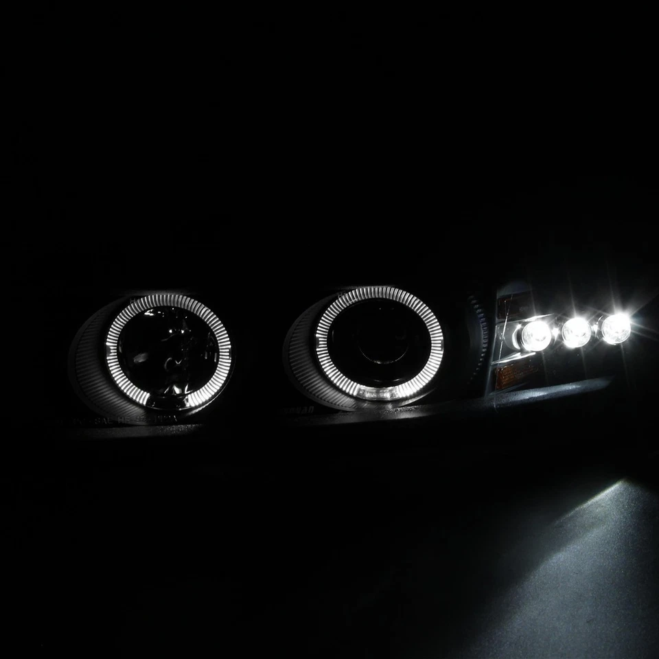 Black Fits 1997-2000 Dodge Avenger LED Halo Projector Headlights Lamps L+R 97-00 - Imagem 3 de 4