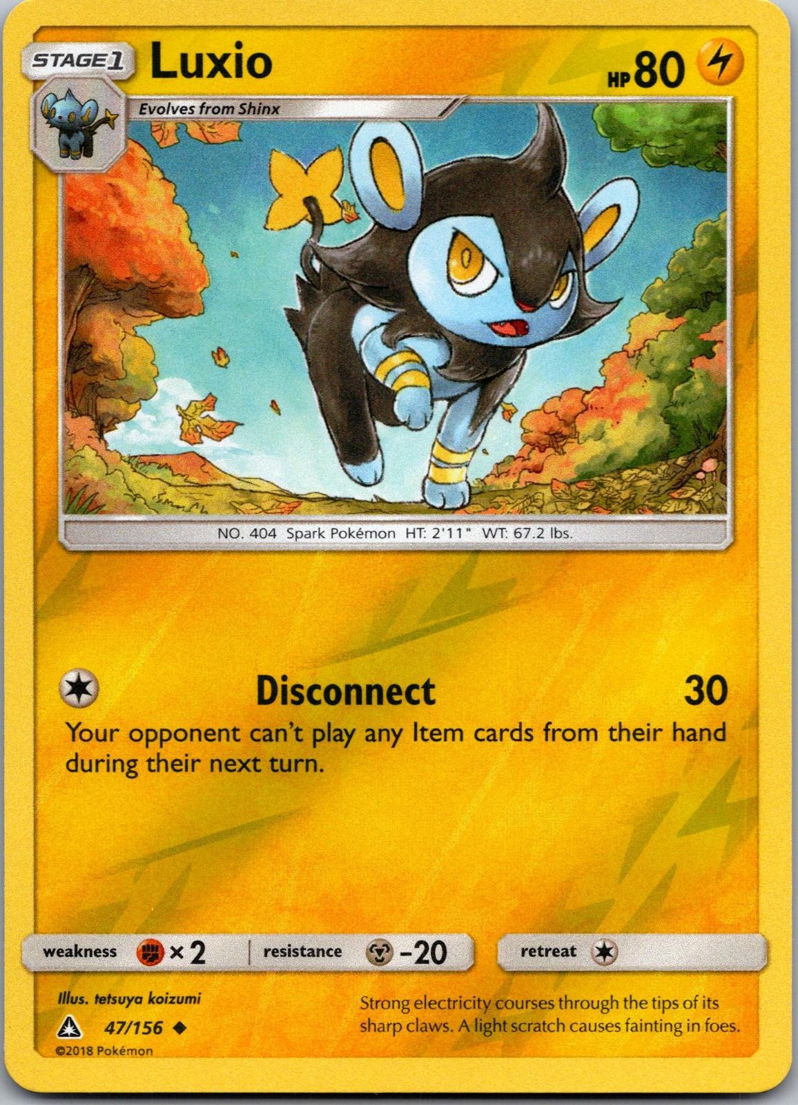 Luxio 47/156 Uncommon Ultra Prism Pokemon Reverse Holo Near Mint