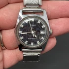Vintage Timex Sprite Blue Moire Dial Untested For Parts or Repair 1970s date