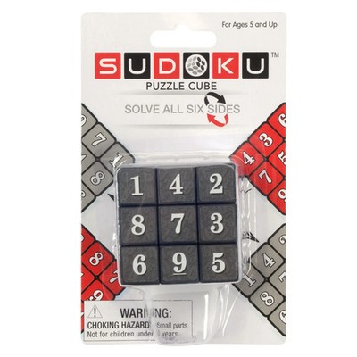 Playmaker Toys Sudoku Numbers Six-Sided Rubics Cube 2.25'' Puzzle, Grey
