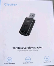 Cleviton Wireless Apple CarPlay Adapter w USB To USBc Add-On New