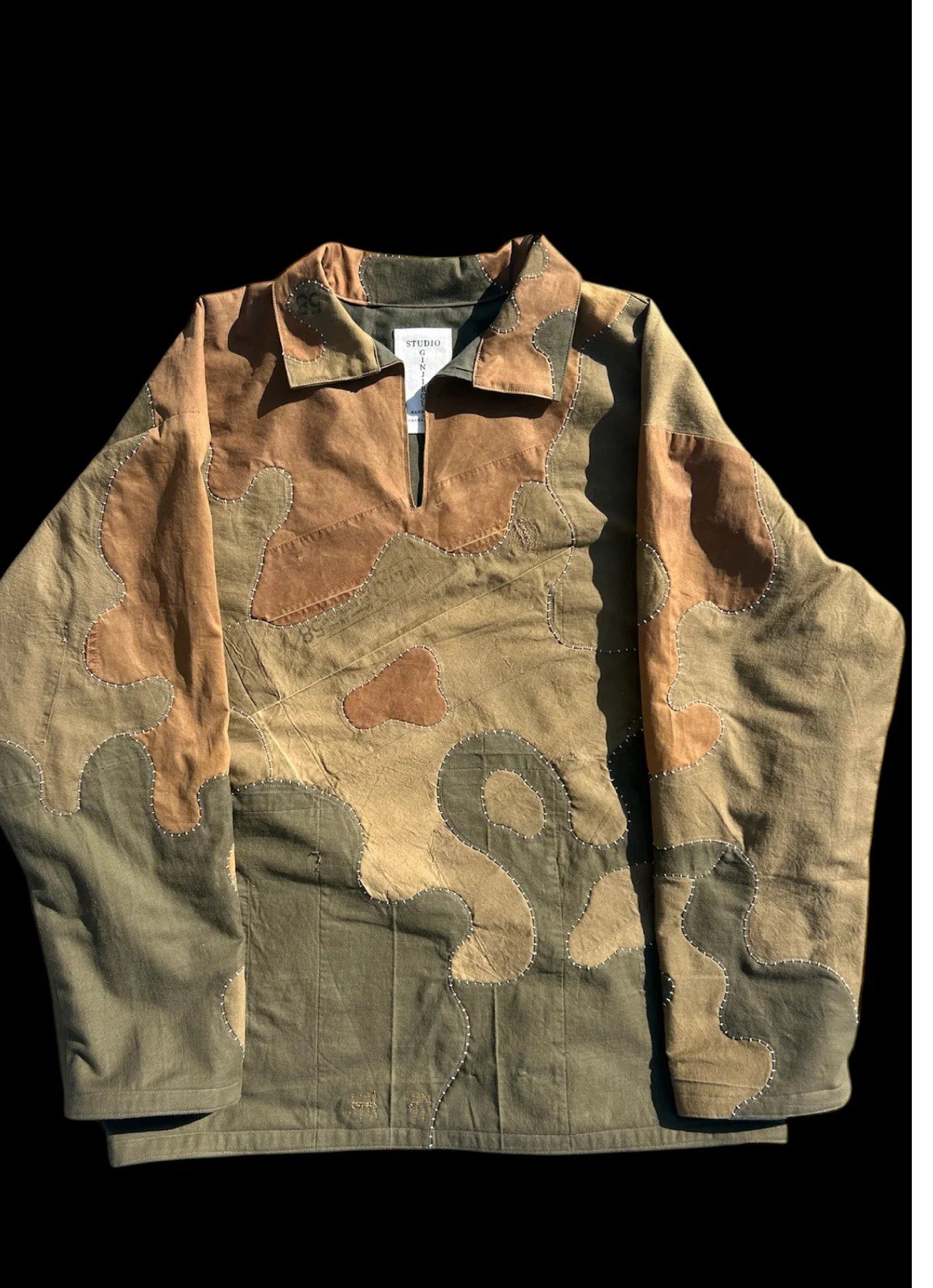 Studio Ginjirou Camo Patchwork Pullover Jacket Sz… - image 2