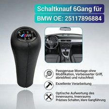 6 Gang Leder Schaltknauf 25117896884 Mopf Manuel Schalthebel für BMW E90 E91 E92