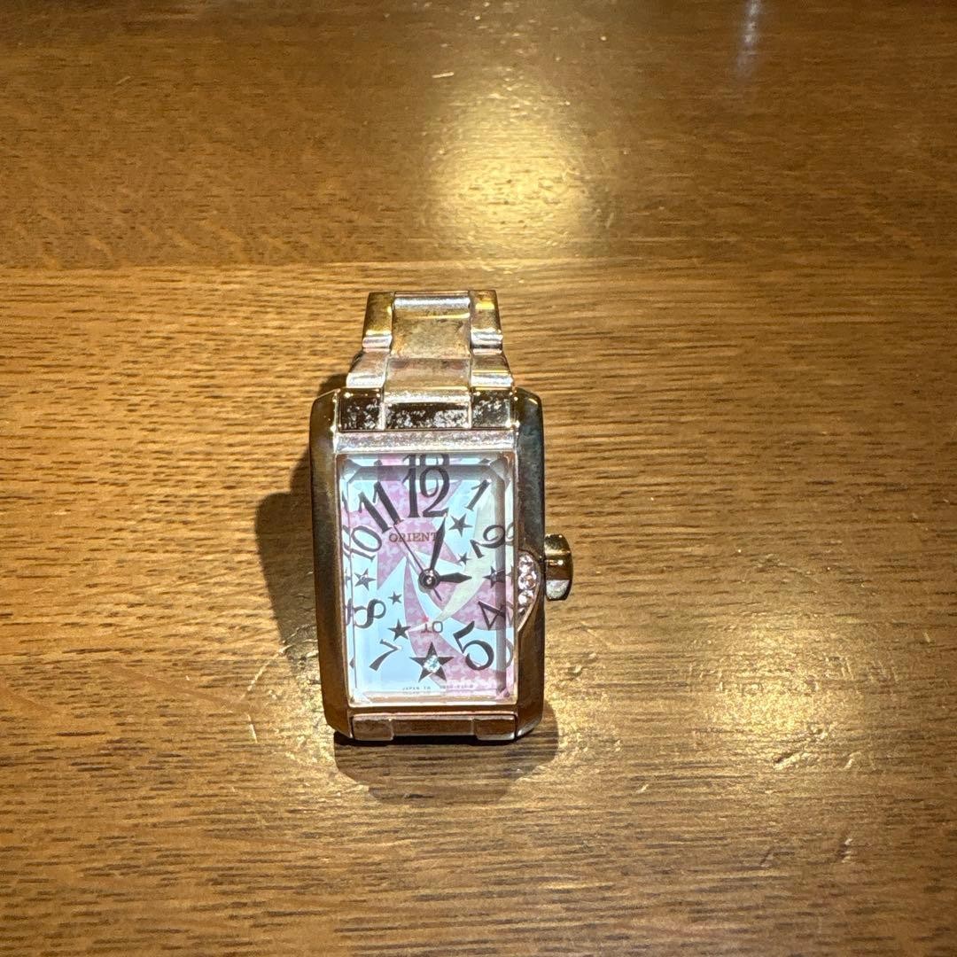 ORIENT Pink White Watch Rectangular Case Star Dia… - image 1