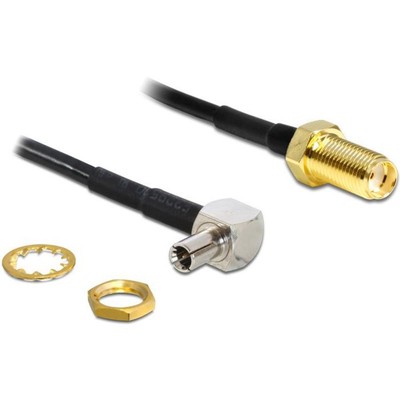 Delock Antennenkabel SMA Buchse zum Einbau > TS-9 90° Stecker 170 mm 88487