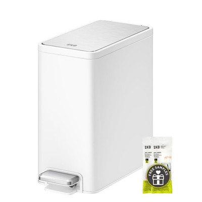 EKO Slim Small Bathroom Trash Can with Lid, Stainless Steel Small Garbage Can...