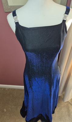 Vintage Betsy & Adam Blue Shimmer Evening Gown