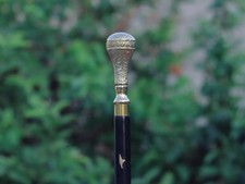 Royal Brass Handle Wooden Walking Stick Classic Vintage Cane for Men.