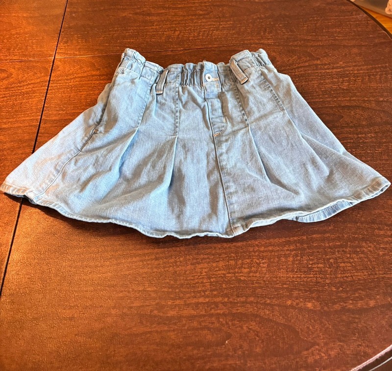 Abercrombie Kids Denim Pleated Light Wash Pull-on Skort 15/16 