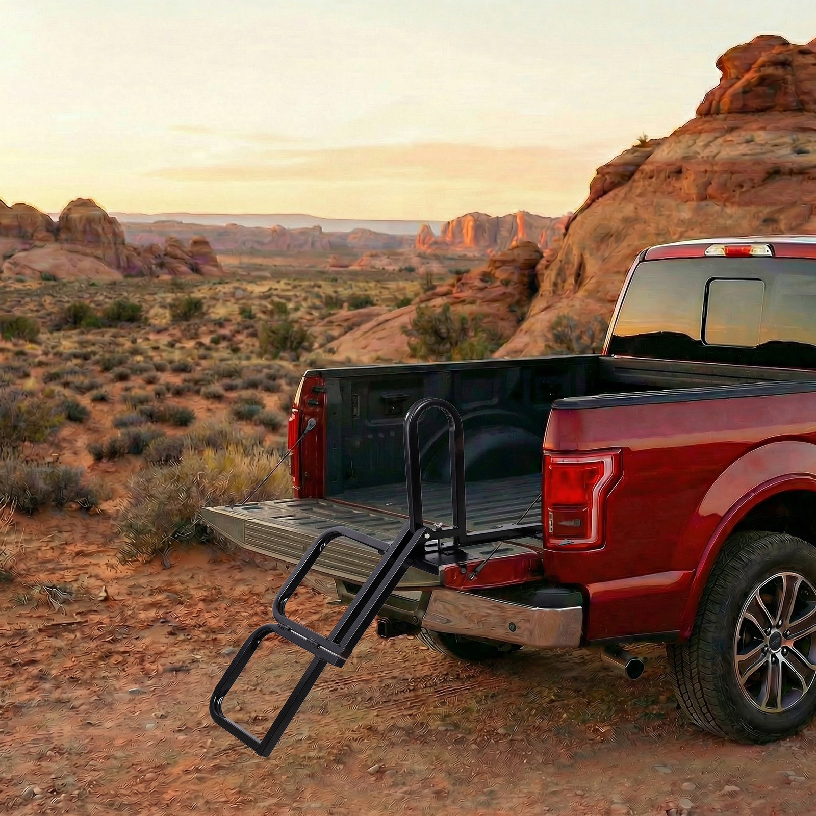 Universal Foldable Pickup Truck Tailgate Two-Step Ladder 300 LBS Load Capacity