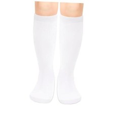 Kids Soccer Socks Toddler Baseball Socks Youth Softball 6-9 Years Pure White