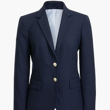 NWT J Crew Factory Cotton Blend Two-Button Blazer Navy Blue Size 2