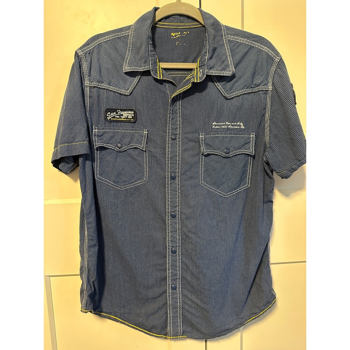 30. Vintage work shirt; San Francisco Shipping Company; pinstripe View 2