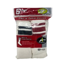Men  s Vintage Athletech NOS 6 Pairs Retro Stripe Tube Socks 80s or 90s 10-13