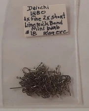 100 DAIICHI #1480 Size 18 Hooks Wide Gap Straight Eye Dry Fly Tying code 7