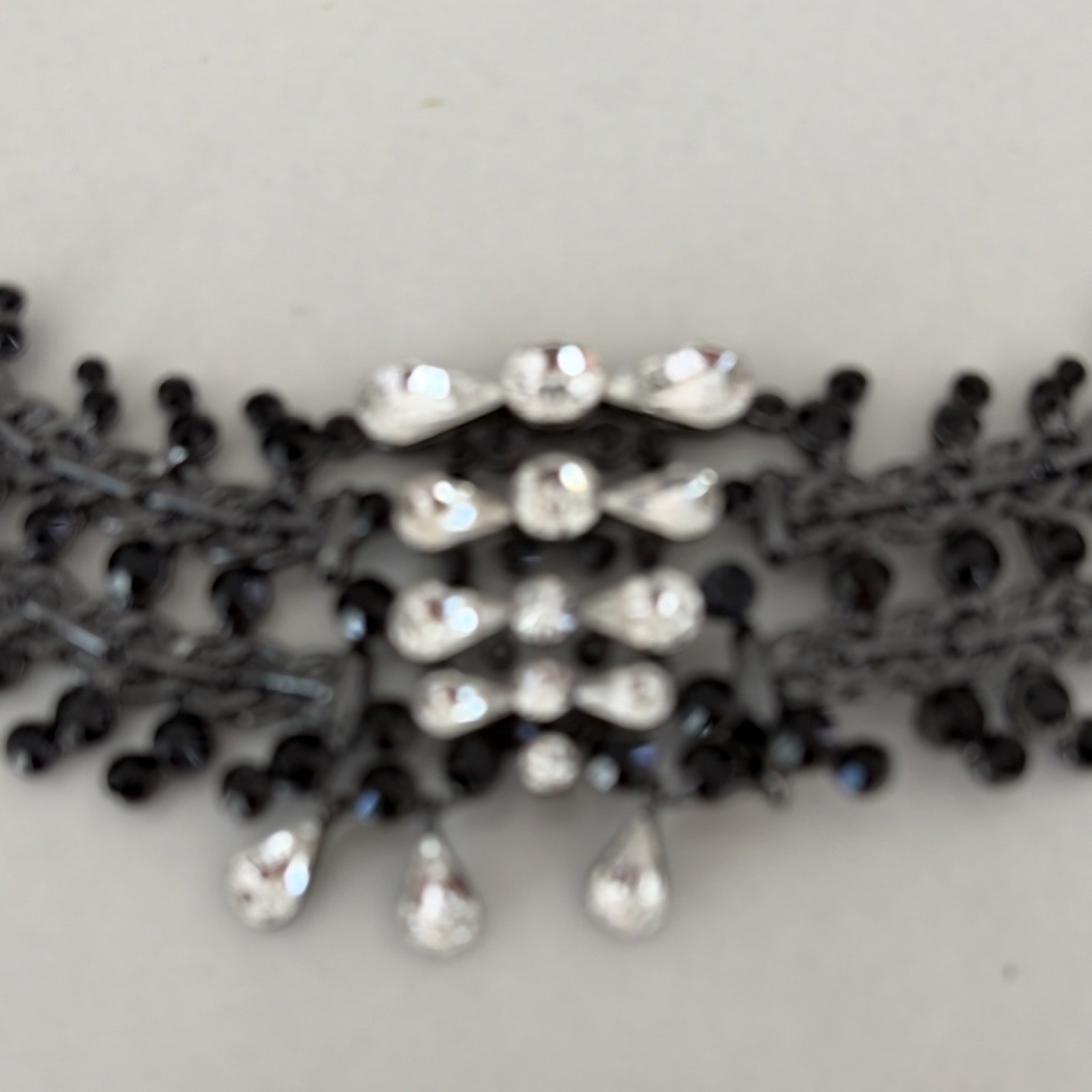 Givenchy Black Lace Crystal Statement Choker Neck… - image 2