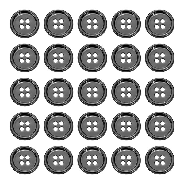 "25 StüCk Metallknopf 15Mm (0.59\") 4 LöCher Legierung Runde NäHnäHte KnöPfe"-image