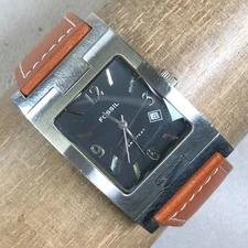 Fossil Arkitekt Women PR-5170 Dress Brown Leather Band Quartz 29mm Watch 7 1/2"