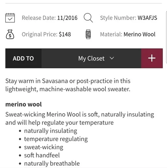 Suéter Lululemon Sweat And Savasana Gris Jaspeado Lana Merino Talla 8 Foto 4 de 4