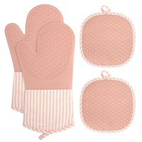 Ofenhandschuhe Silikon Set HitzebestäNdig 280°C Rutschfest Kochen Backen 4Er