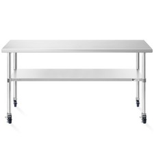30x72 Stainless Steel Prep Table with Casters, NSF Commercial Restaurant Kitchen