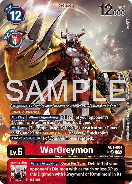 WarGreymon Alternate Art Foil - AD1-004 NM - Digimon TCG | eBay