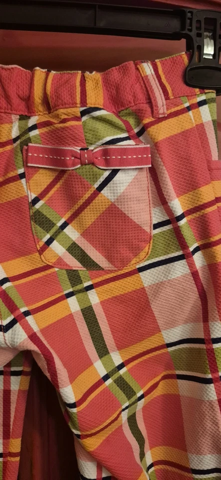 Pantalones Gymboree Niñas 8 Multicolor Primavera Cuadros 100% Algodón Rosa Verde LEER Foto 4 de 4