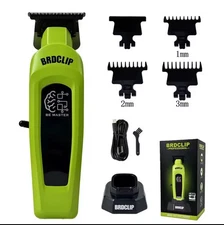 Cordless Hair Trimmer W/Digital Brushless Motor Green. Zero Gap Blade Pro