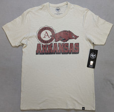 Arkansas Razorbacks Shirt Mens Small White 47 Brand Basketball Retro Logo New