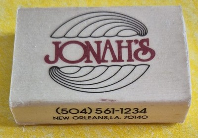 Vintage Unstruck Matchbox....Jonah's Restaurant Hyatt Regency in New Orleans 