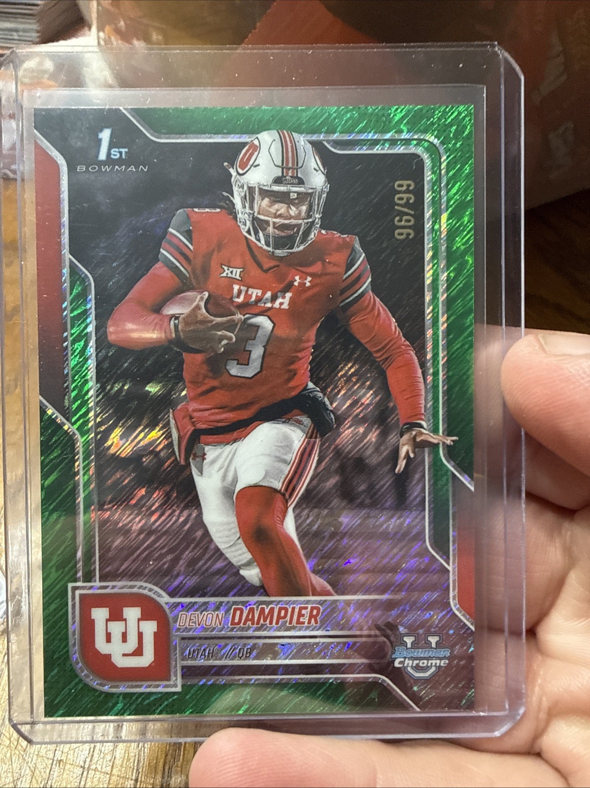 2025 Bowman Chrome U Devon Dampier 1st Bowman Green Shimmer Refractor /99