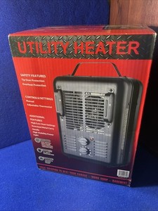 Utility DQ1702 Milkhouse Style Electric Fan-Forced Space Heater - Black