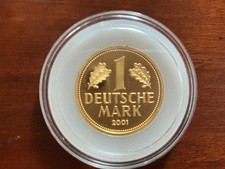 BRD 1 Goldmark 2001  F     1 DM  Gold  - 999 / 1000 Stempelglanz in Kapsel