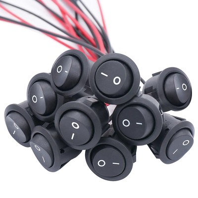 TWTADE 10Pcs Rocker Switch ON/Off SPST 2Pin Latching Toggle Snap... 